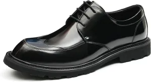 Mens Oxfords Formal Dress Derby Fashion Comfortable Wingtip Brogue Patent Leather Prom Shoes Tuxedo Wedding Business Causal Wide Shoes for Men