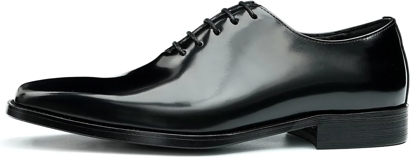Mens Oxfords Formal Dress Shoes Fashion Prom Wedding Derby Business Tuxedo Patent Leather Whole Cut Oxfords Shoes for Men