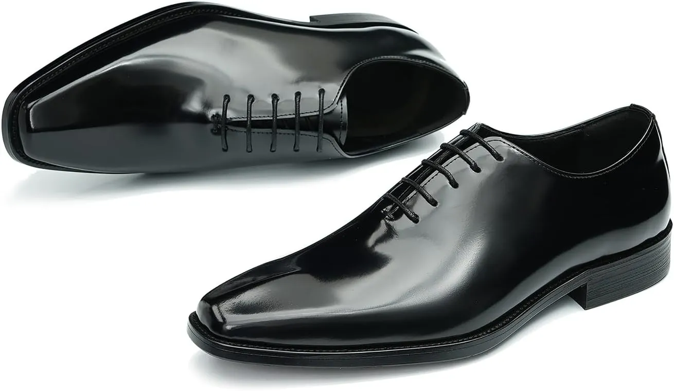 Mens Oxfords Formal Dress Shoes Fashion Prom Wedding Derby Business Tuxedo Patent Leather Whole Cut Oxfords Shoes for Men