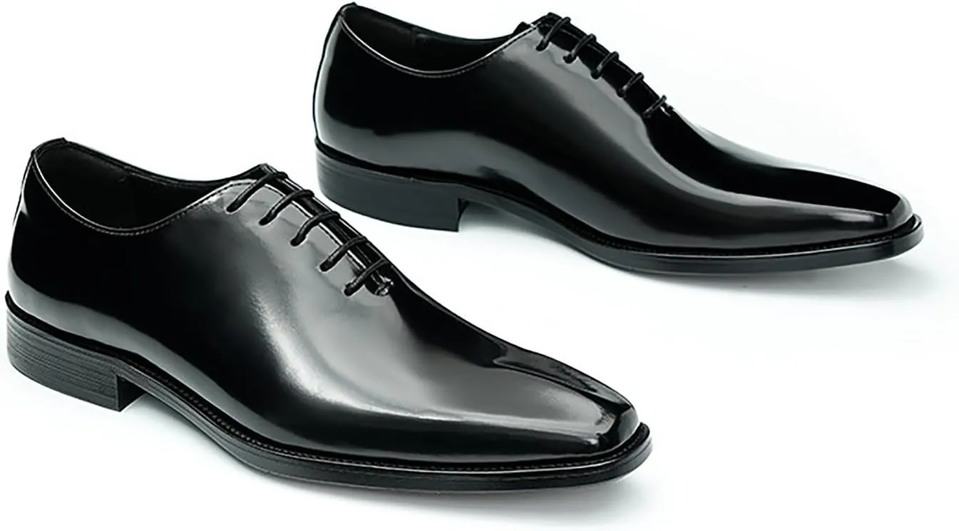 Mens Oxfords Formal Dress Shoes Fashion Prom Wedding Derby Business Tuxedo Patent Leather Whole Cut Oxfords Shoes for Men