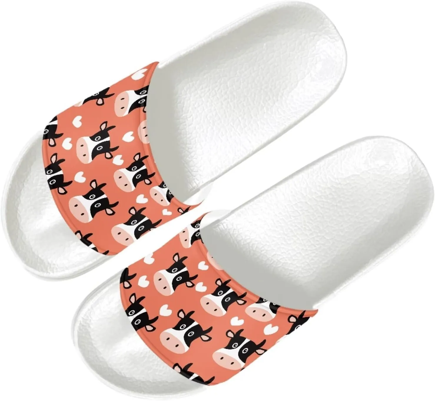 Mens Pillow House Slide Sandals Non-Slip White Bath Sandals Wide Width EVA Flat Shoes Quick Drying Peep Toe Slippers Beach Dress Shoes