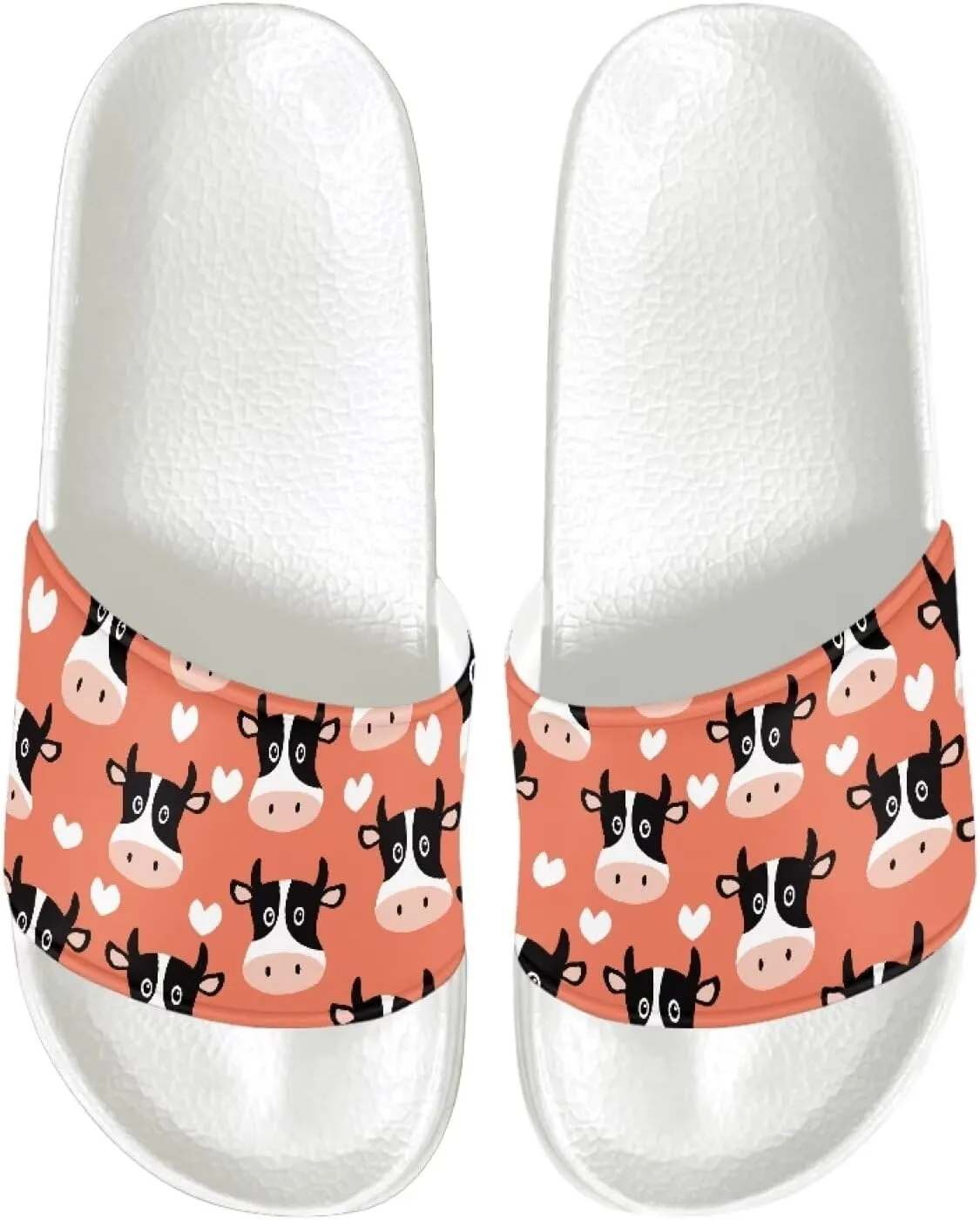 Mens Pillow House Slide Sandals Non-Slip White Bath Sandals Wide Width EVA Flat Shoes Quick Drying Peep Toe Slippers Beach Dress Shoes
