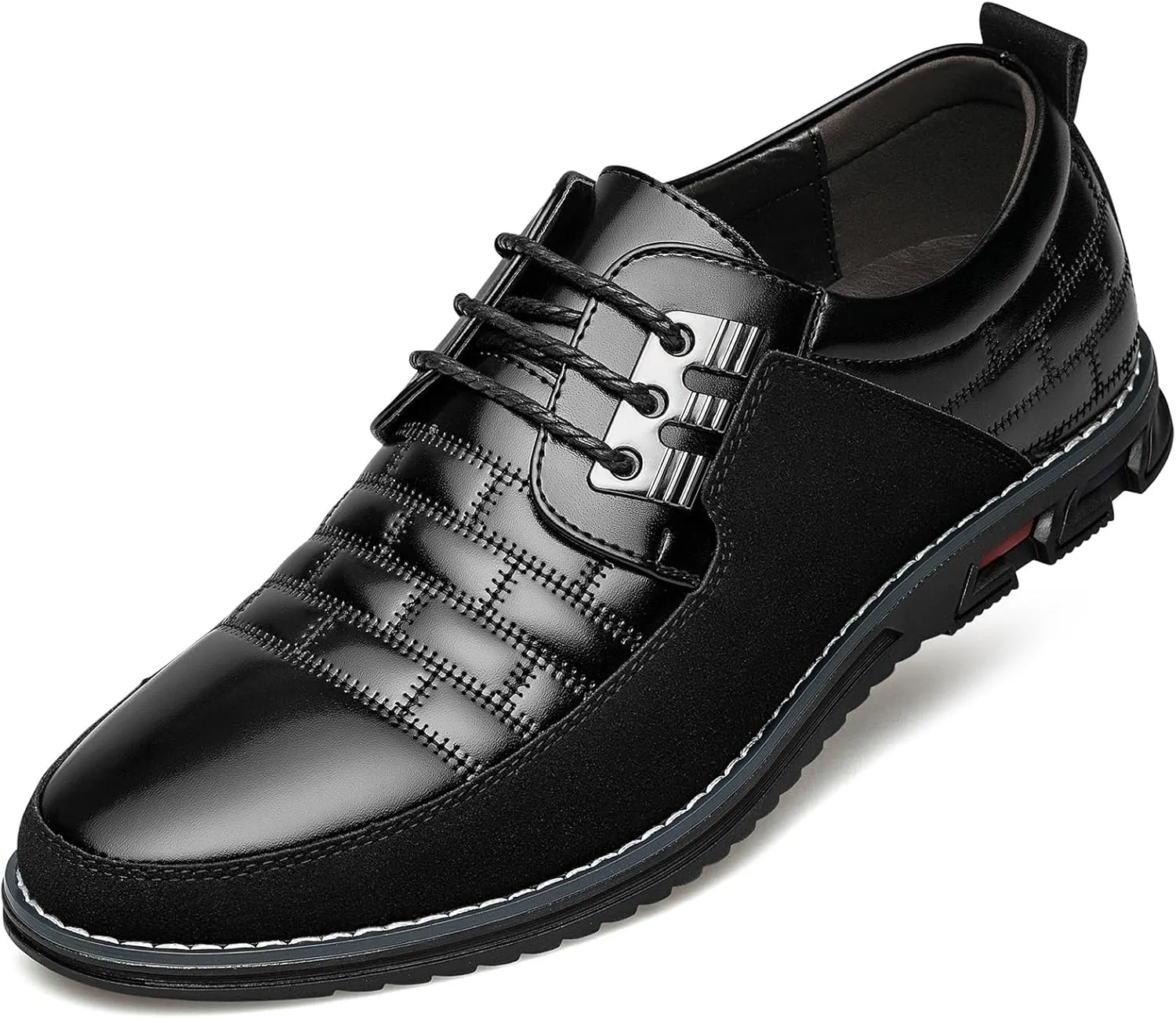 Men's Premium Leather Dress Shoes Comfort Business Casual Oxford Shoes Fashion Dress Sneakers Soft Loafers Derby Shoe for Office Working Walking Driving