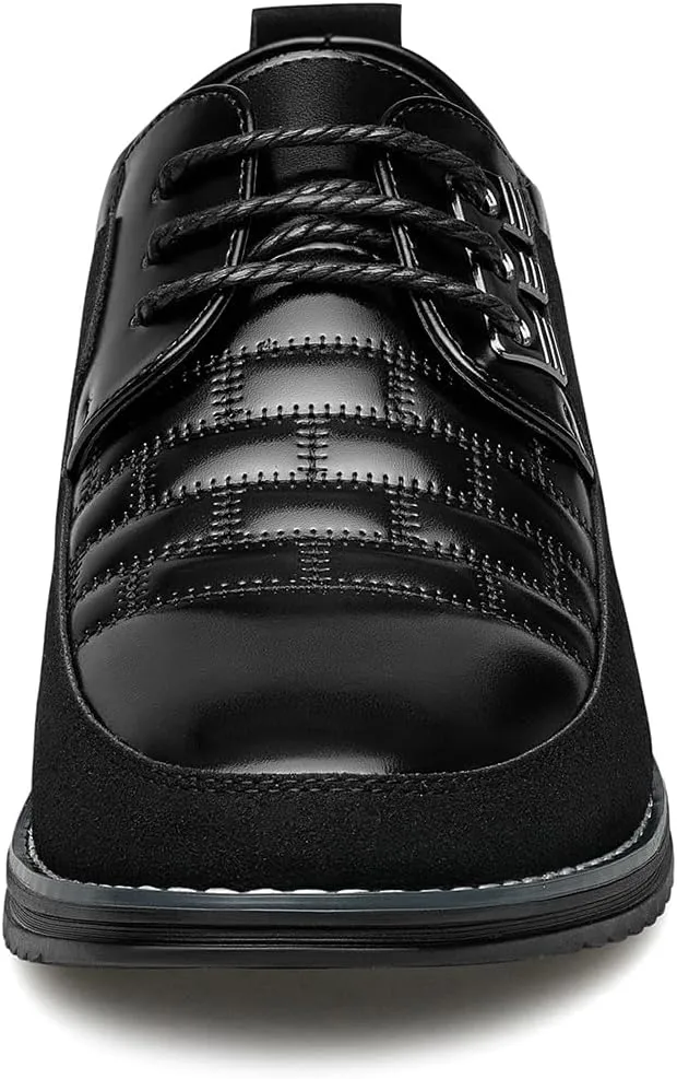 Men's Premium Leather Dress Shoes Comfort Business Casual Oxford Shoes Fashion Dress Sneakers Soft Loafers Derby Shoe for Office Working Walking Driving