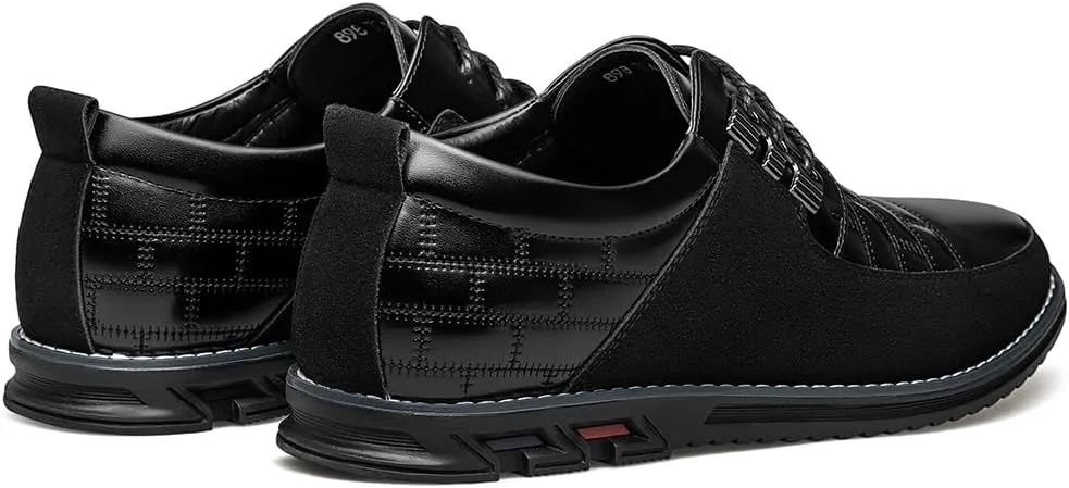 Men's Premium Leather Dress Shoes Comfort Business Casual Oxford Shoes Fashion Dress Sneakers Soft Loafers Derby Shoe for Office Working Walking Driving