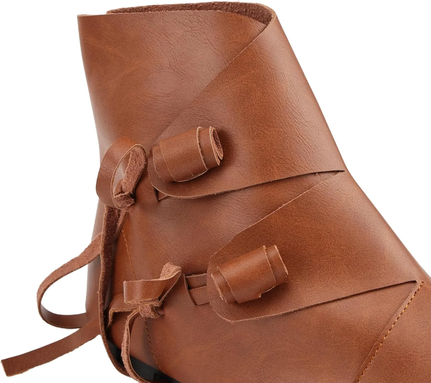 Mens Renaissance Ankle Boots Slip on Lace Up Buckle Flat Cuff Vintage Shoes Medieval Western Pirate LARP Viking Cosplay
