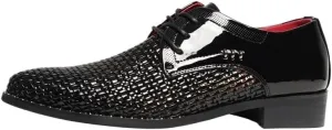Men's Shiny Patent Leather Dress Shoes - Comfortable Business Casual Derby Shoes with Height Increasing Non-Slip Softsole for Walking and Formal Events