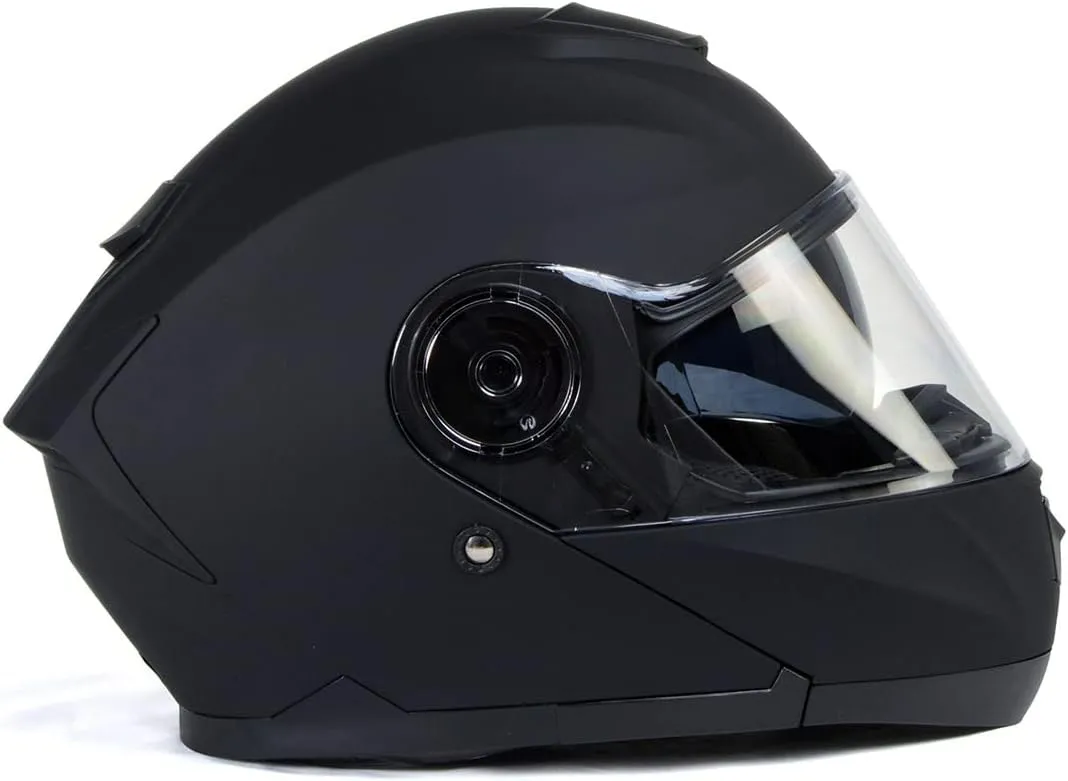 Milwaukee Helmets Breeze Flat Black Advanced Motorcycle Modular Helmet w/Drop Down Visor DOT Approved MPH9814DOT - XX-Large