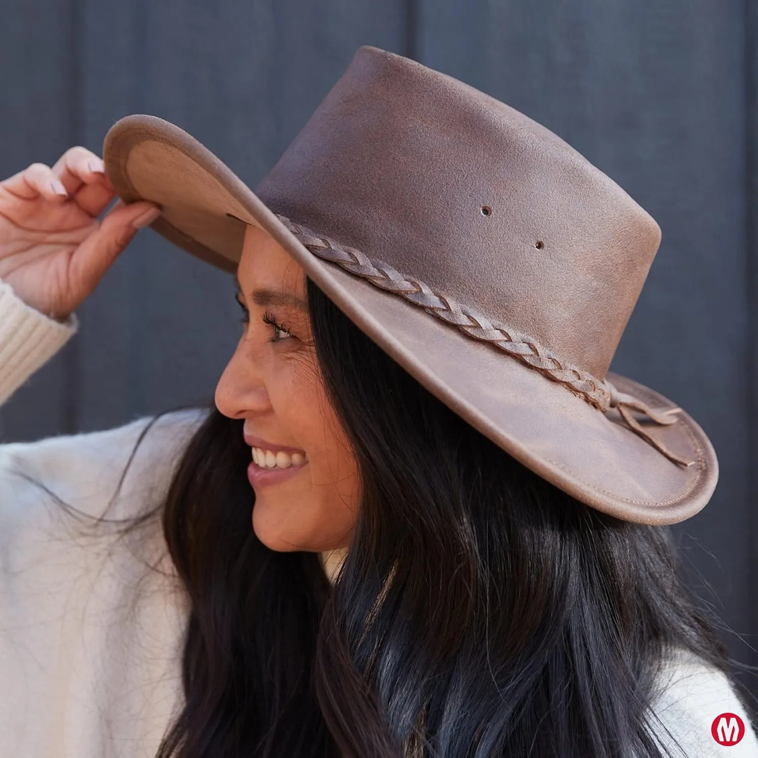 Minnetonka Unisex Fold Up Hat - Flat Brimmed Cowboy Hat with Portable Fold-Up Design and Reinforced Brim