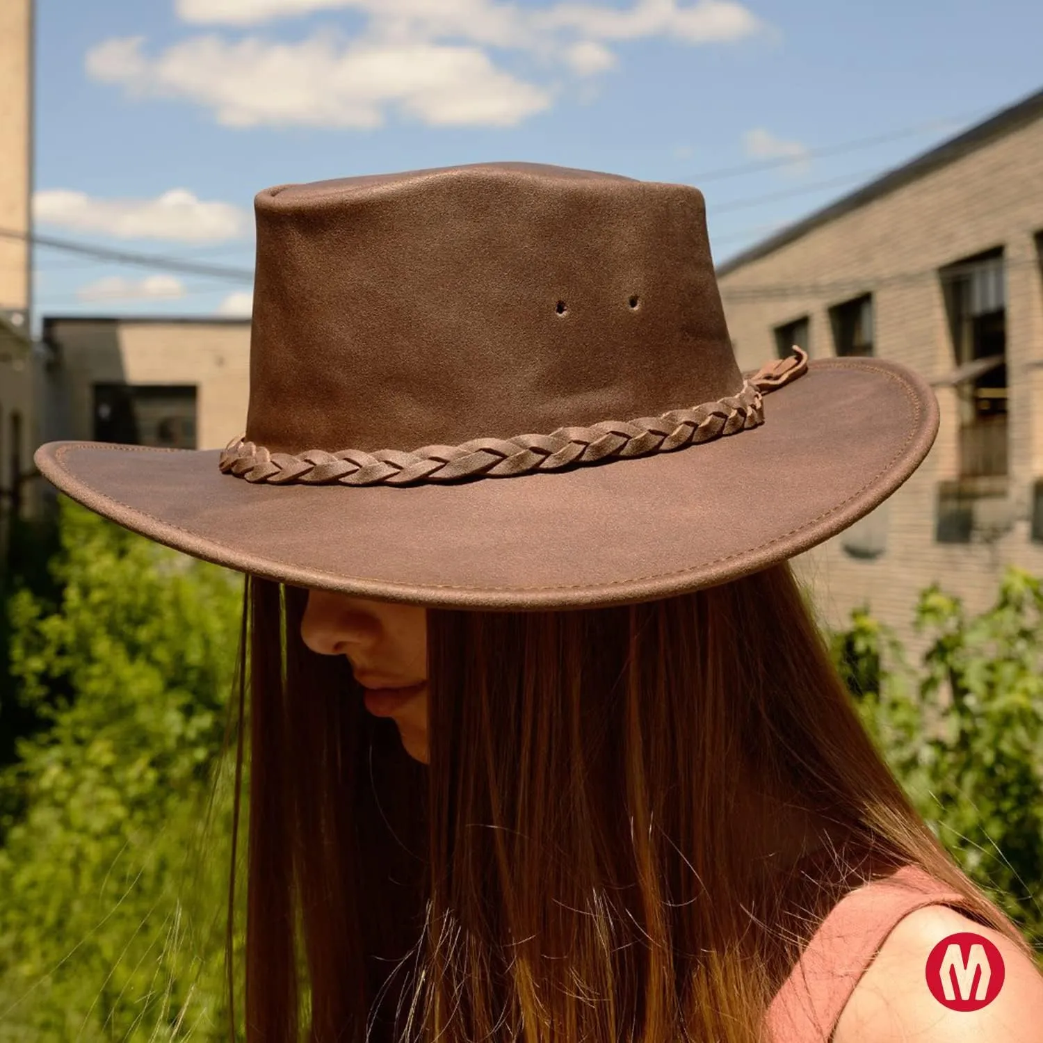 Minnetonka Unisex Fold Up Hat - Flat Brimmed Cowboy Hat with Portable Fold-Up Design and Reinforced Brim