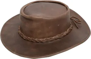 Minnetonka Unisex Fold Up Hat - Flat Brimmed Cowboy Hat with Portable Fold-Up Design and Reinforced Brim