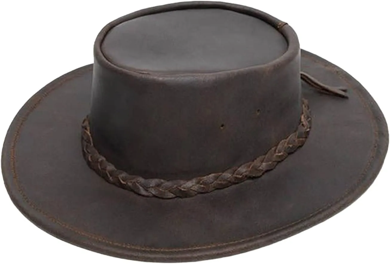 Minnetonka Unisex Fold Up Hat - Flat Brimmed Cowboy Hat with Portable Fold-Up Design and Reinforced Brim