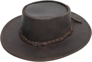 Minnetonka Unisex Fold Up Hat - Flat Brimmed Cowboy Hat with Portable Fold-Up Design and Reinforced Brim