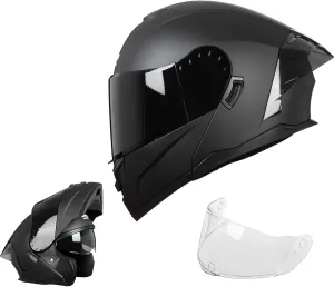 Modular Motorcycle Helmet with Flip-Up Design, DOT Approve with Extra Clear Visor, Full Face Motorcycle Helmets
