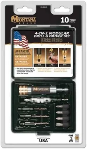 Montana Brand MB-63123 10 Piece Modular Drill & Drive Set (Made in USA)