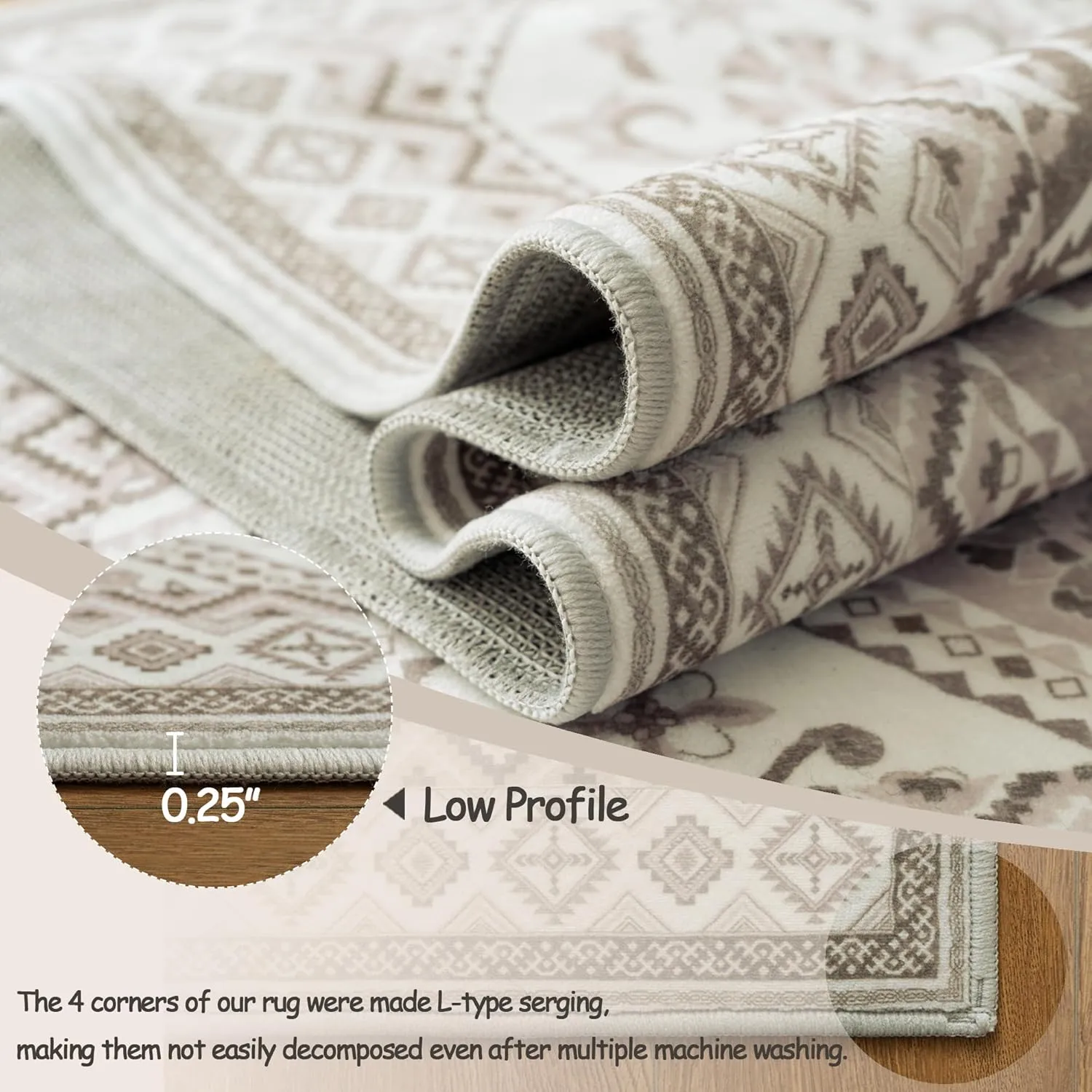 Moroccan Trellis Runner Rug - 2x6 Hallway Runner Rugs with Non-Slip Backing Low-Pile Washable 2x6 Printed Rug Runners for Hallway Kitchen Farmhouse Bathroom Laundry Room- Blush/Pink/Beige