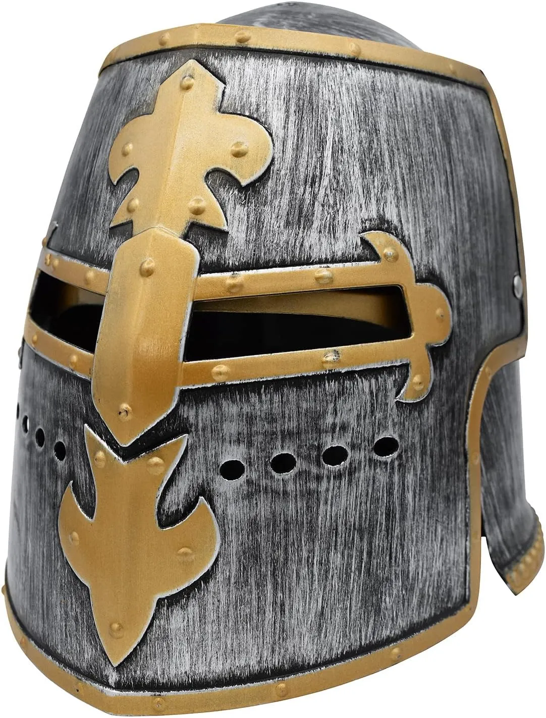 Nicky Bigs Novelties Medieval Knight Costume Adult Helmet Crusader Knight Armor Costume Metal Crusader Helmet - One Size