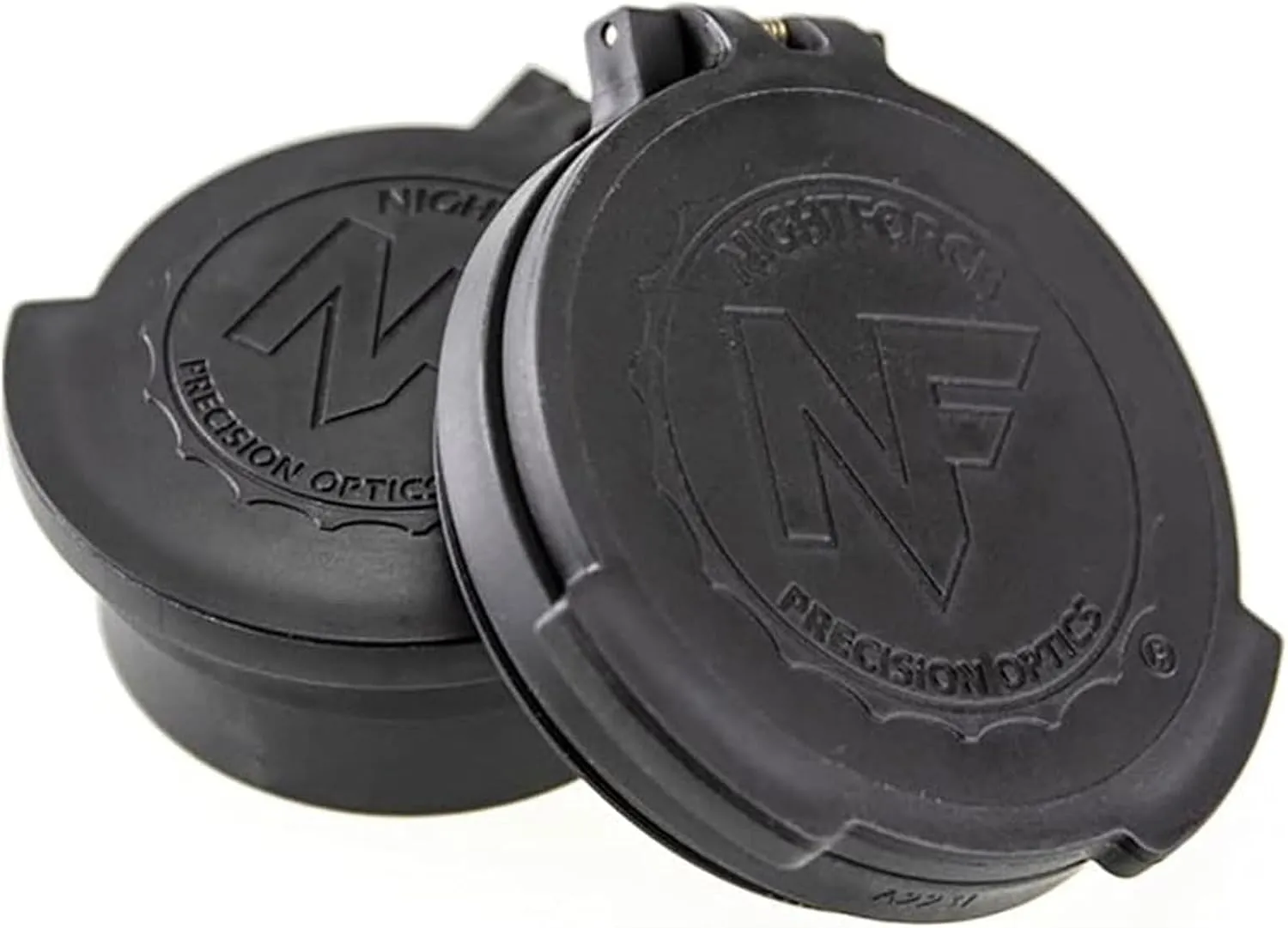 Nightforce Objective Durable Weather-Resistant Spring-Loaded Flip-Up Rotational Lens Caps with Thread-in Attachment
