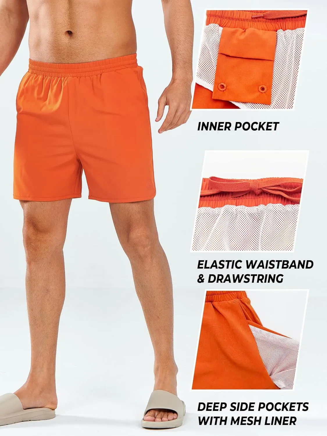 NORTHYARD Men's Swim Trunks 5" Quick Dry Swim Shorts with Mesh Liner Packable for Swimwear Surfing Beach Travel