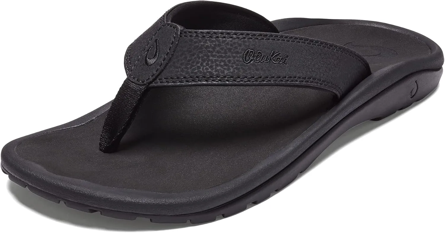 OLUKAI Ohana Men's Beach Sandals, Water Resistant Flip Flops, Arch Support & Comfort Fit, Lightweight & Durable, Enhanced Grip & Traction