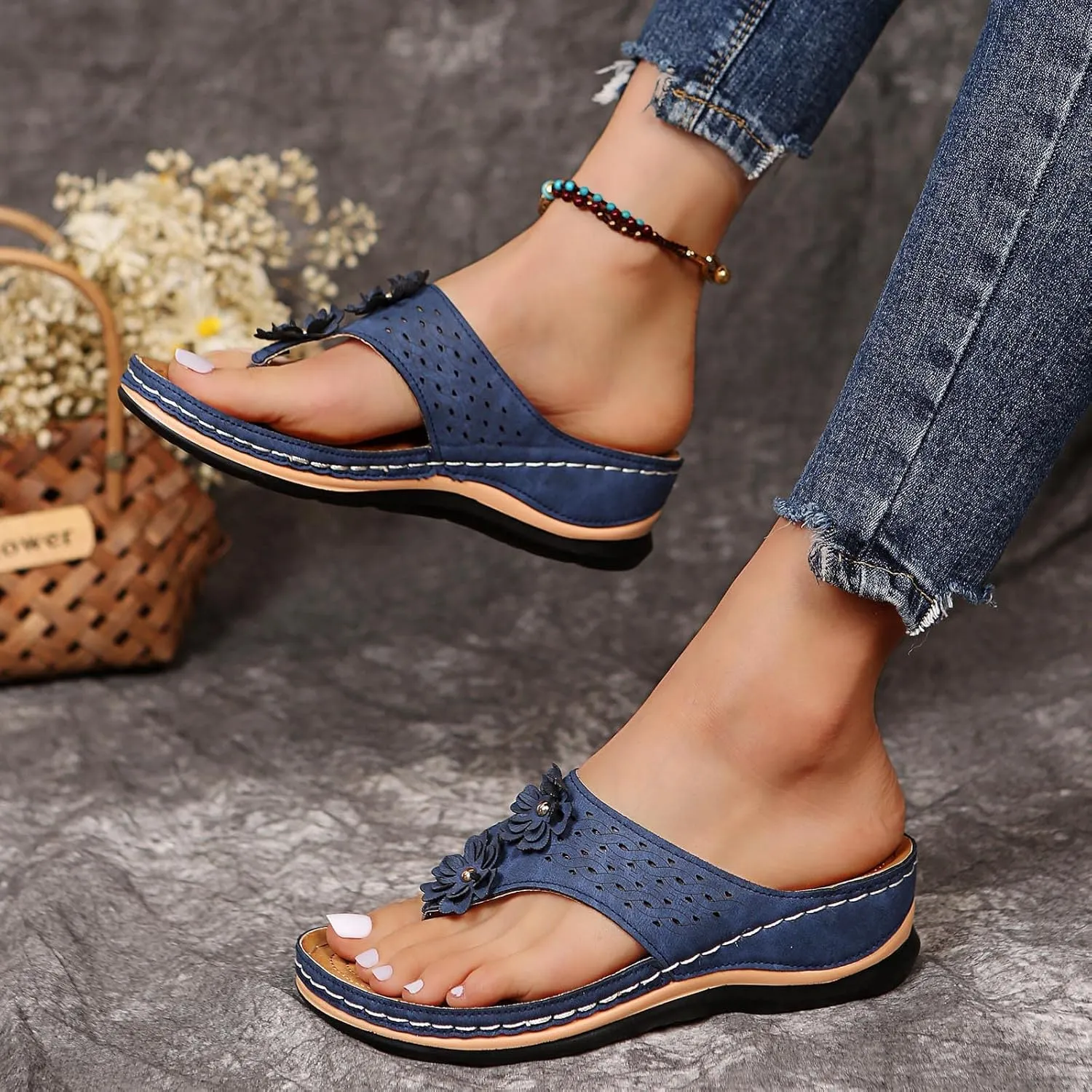 Orthopedic Slides for Women Arch Support Recovery Sandals Thick Cushion Yoga Mat Slip On Summer Casual Indoor Outdoor Shoes