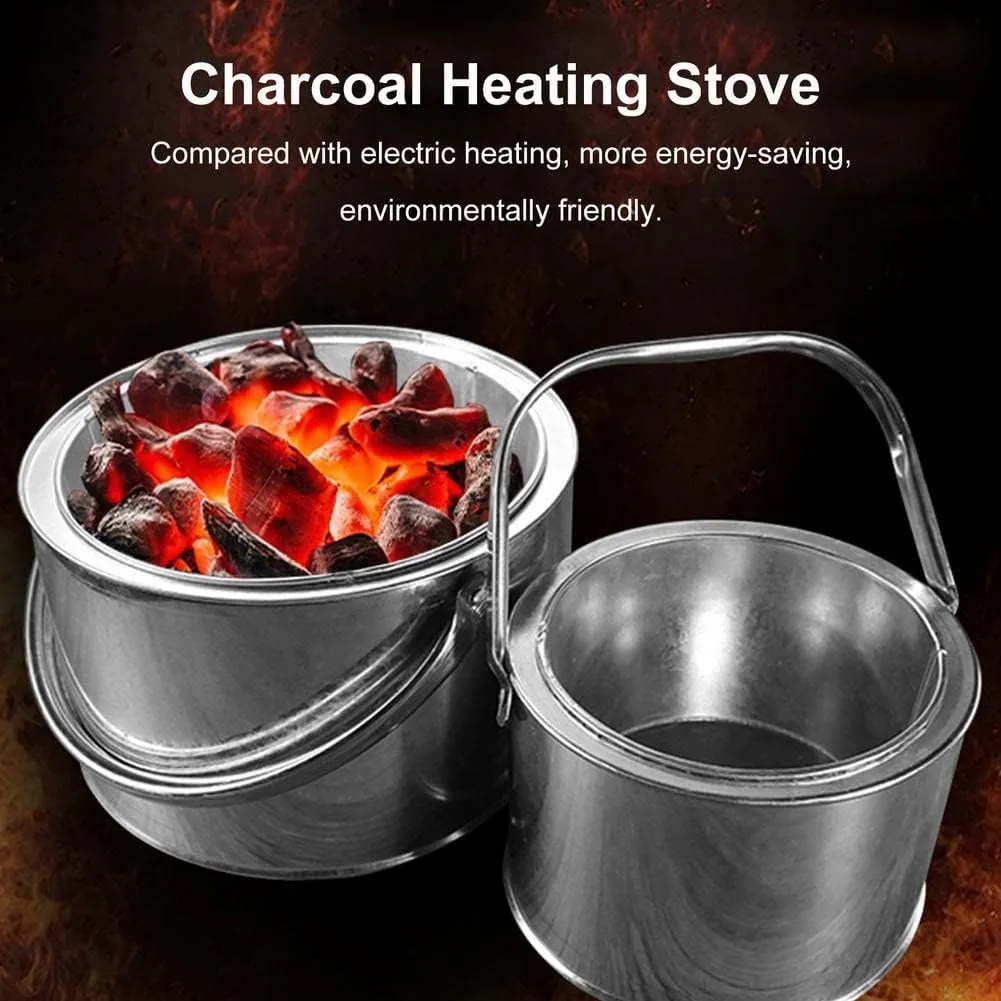 Outdoor Wood Stove Foldable Ultralight, Portable Tent Camping Stove Carbon Steel/Stainless Steel for Cooking Heating BBQ Fishing RV Travel with Carry Bag