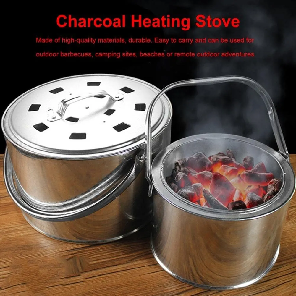 Outdoor Wood Stove Foldable Ultralight, Portable Tent Camping Stove Carbon Steel/Stainless Steel for Cooking Heating BBQ Fishing RV Travel with Carry Bag