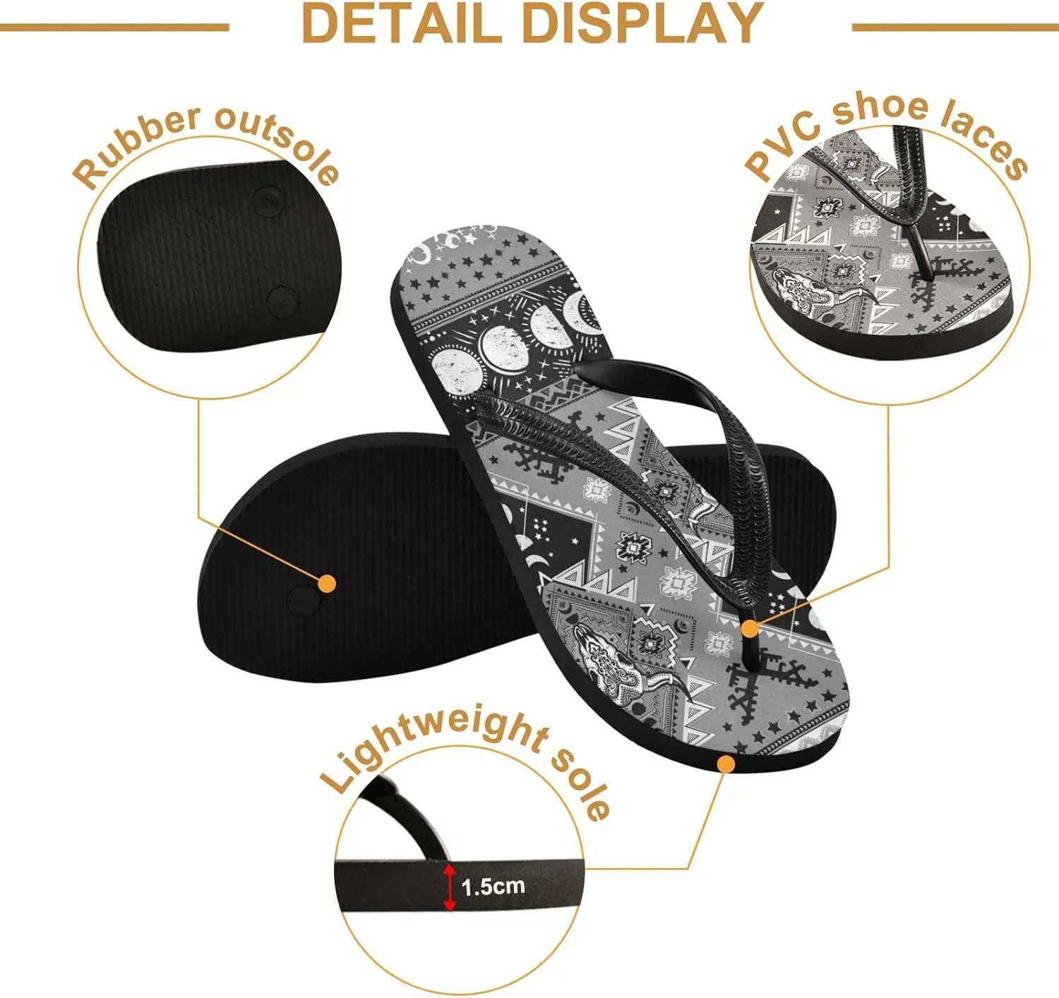 Oyihfvs Flip Flops Flip Sandal Home Slippers Hotel Spa Bedroom for Men Women XS-XXL
