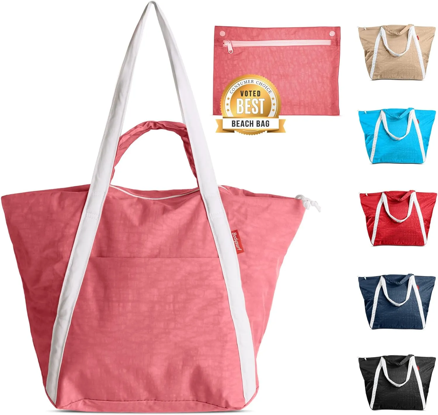 Packable Beach Bag Waterproof Sandproof - Lightweight & Foldable Travel Tote for Summer, Pool, Boat, Vacation, Gym