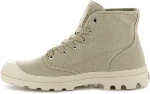 Palladium Men's Pampa Hi Boot, Vegan Canvas Lace Up Boot, Sahara/Ecru, 8 M