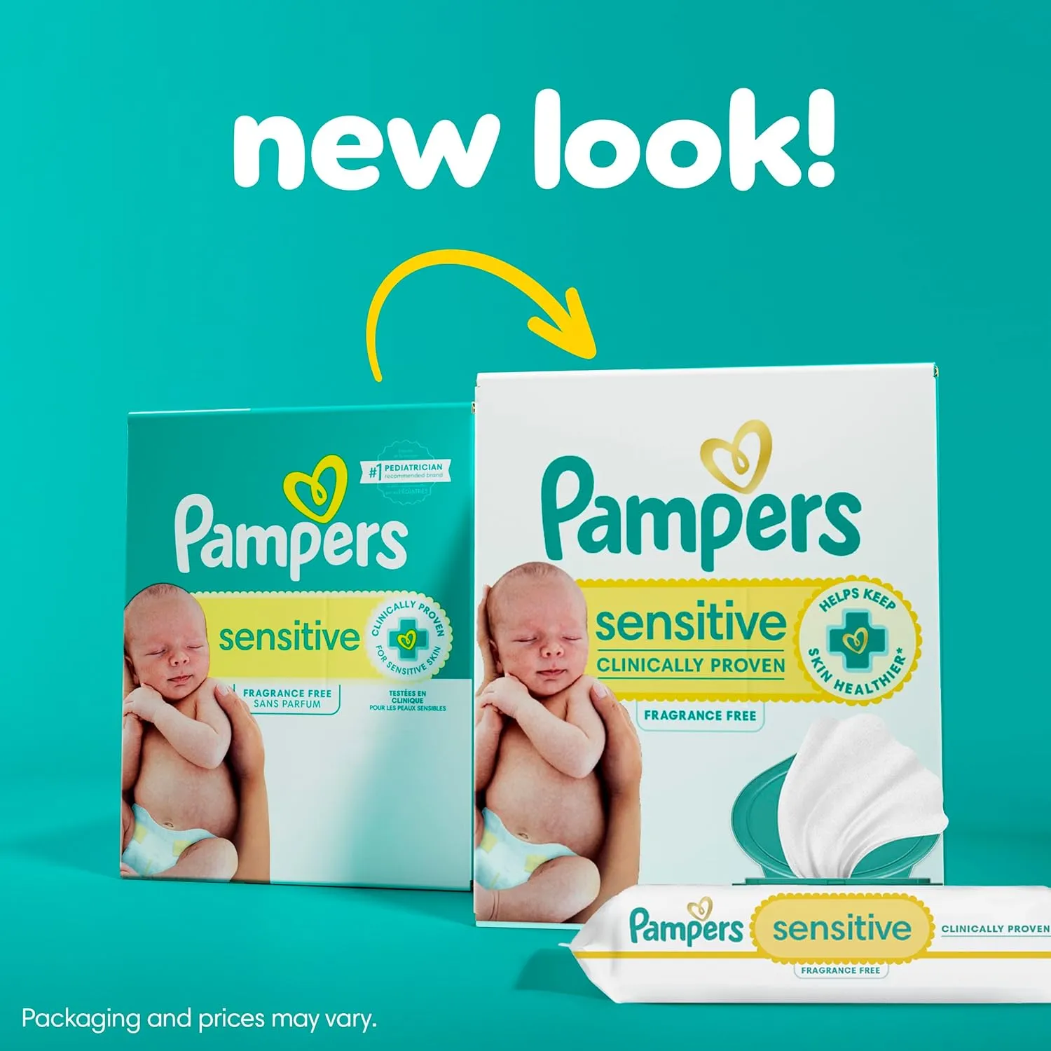 Pampers Baby Wipes, Sensitive, Water Based Wipe, Clinically Proven, Hypoallergenic, and Unscented for Babies, 1344 Wipes Total (16 Flip-Top Packs)