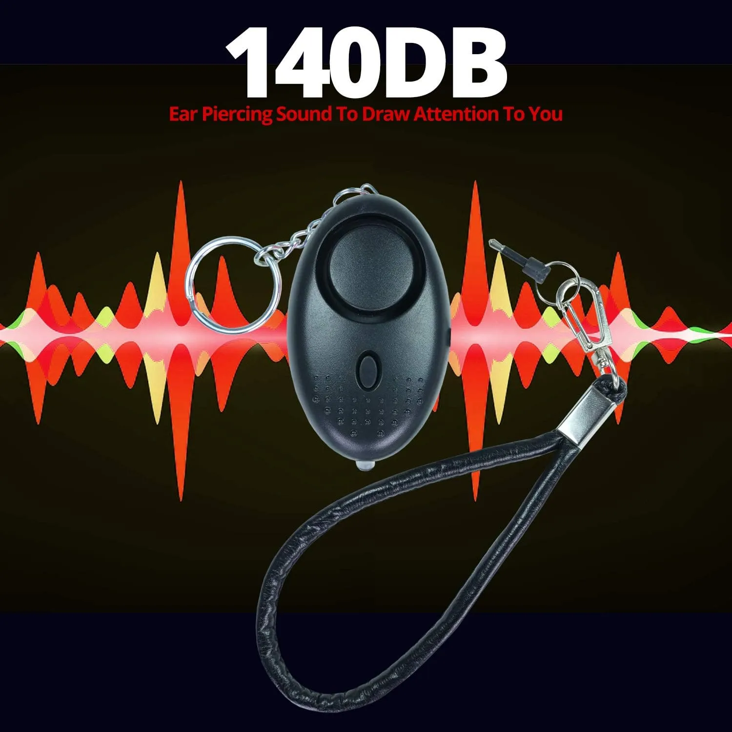 Pepper Spray Keychain Personal Alarm for Women - Police Strength OC Spray w/Safety Flip - Hear 600ft Away - Quick Release