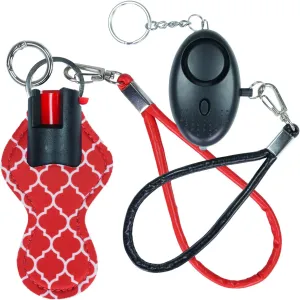 Pepper Spray Keychain Personal Alarm for Women - Police Strength OC Spray w/Safety Flip - Hear 600ft Away - Quick Release