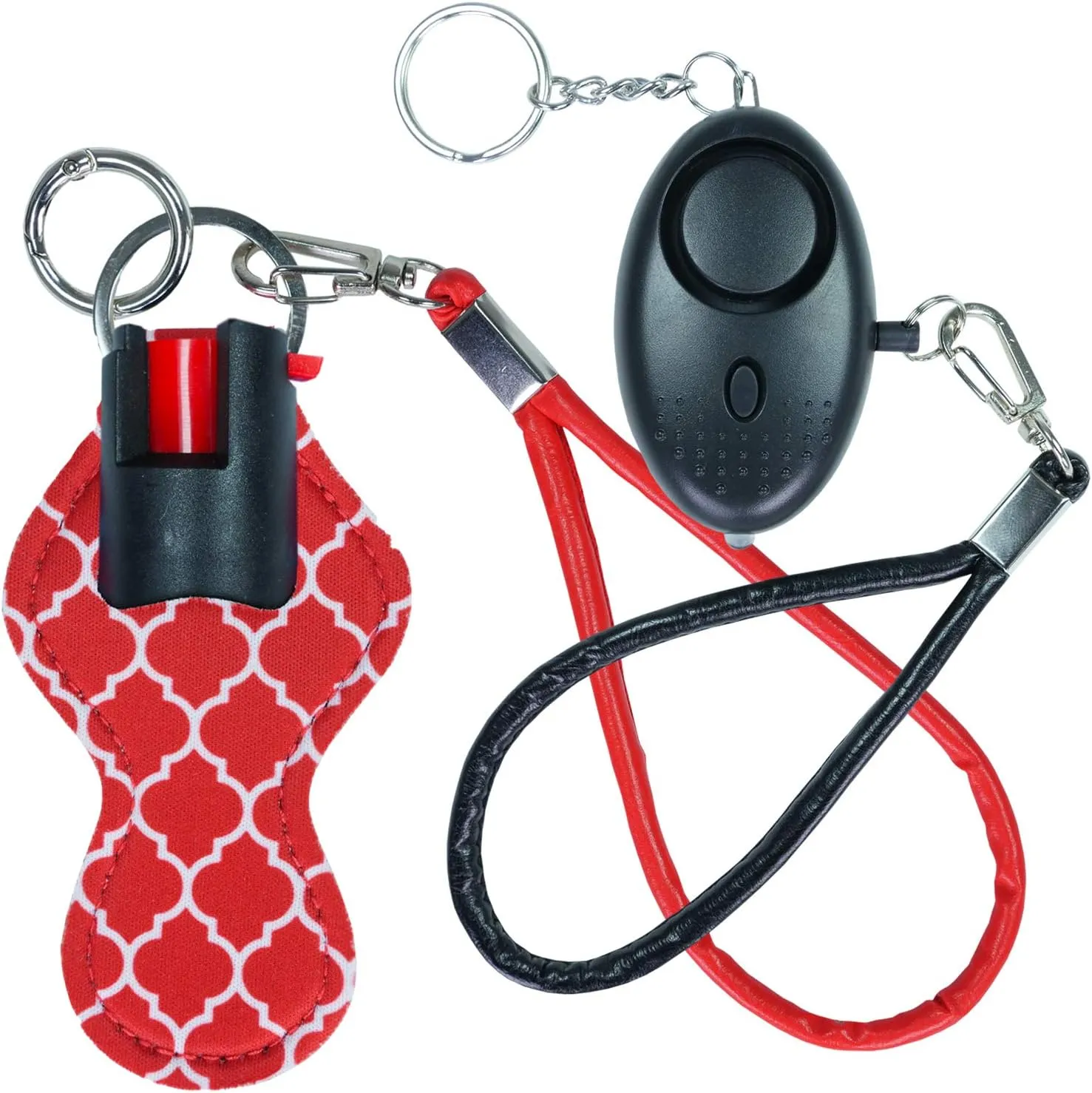 Pepper Spray Keychain Personal Alarm for Women - Police Strength OC Spray w/Safety Flip - Hear 600ft Away - Quick Release