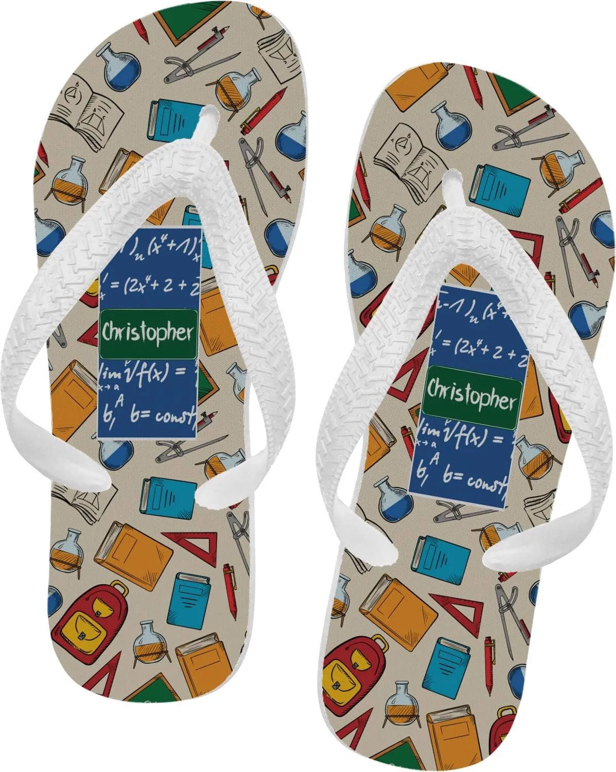 Personalized Math Lesson Flip Flops