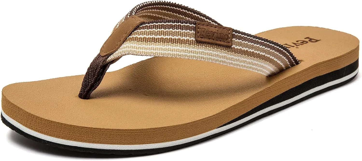 Pevino Women's Orthotic Flip Flops,Casual Comfortable Yoga Mat Thong Sandal with Arch Support