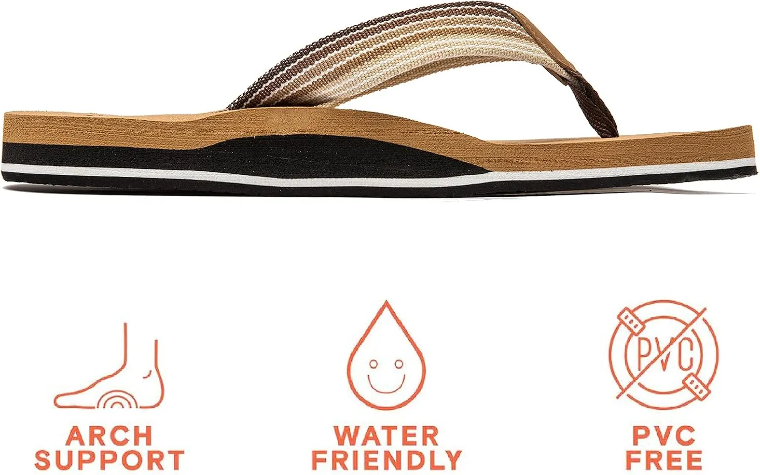 Pevino Women's Orthotic Flip Flops,Casual Comfortable Yoga Mat Thong Sandal with Arch Support
