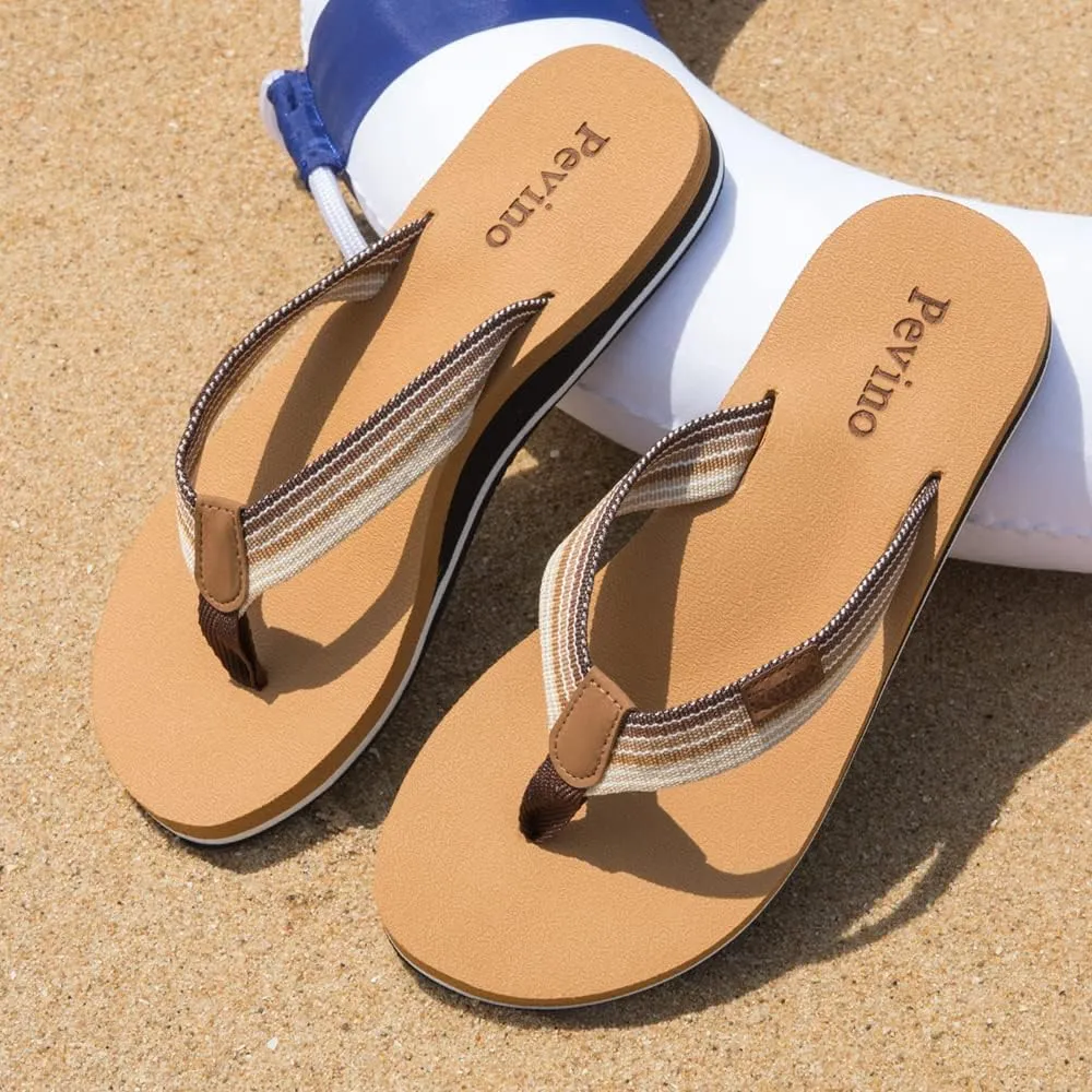 Pevino Women's Orthotic Flip Flops,Casual Comfortable Yoga Mat Thong Sandal with Arch Support