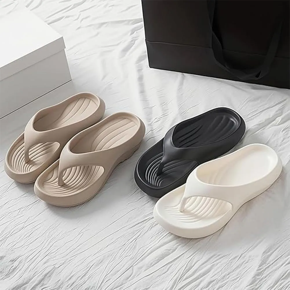 Pillow Arch Support Flip Flops, Summer Beach Shoes for Women Men, Lightweight Non-slip Slides, All Day Relief