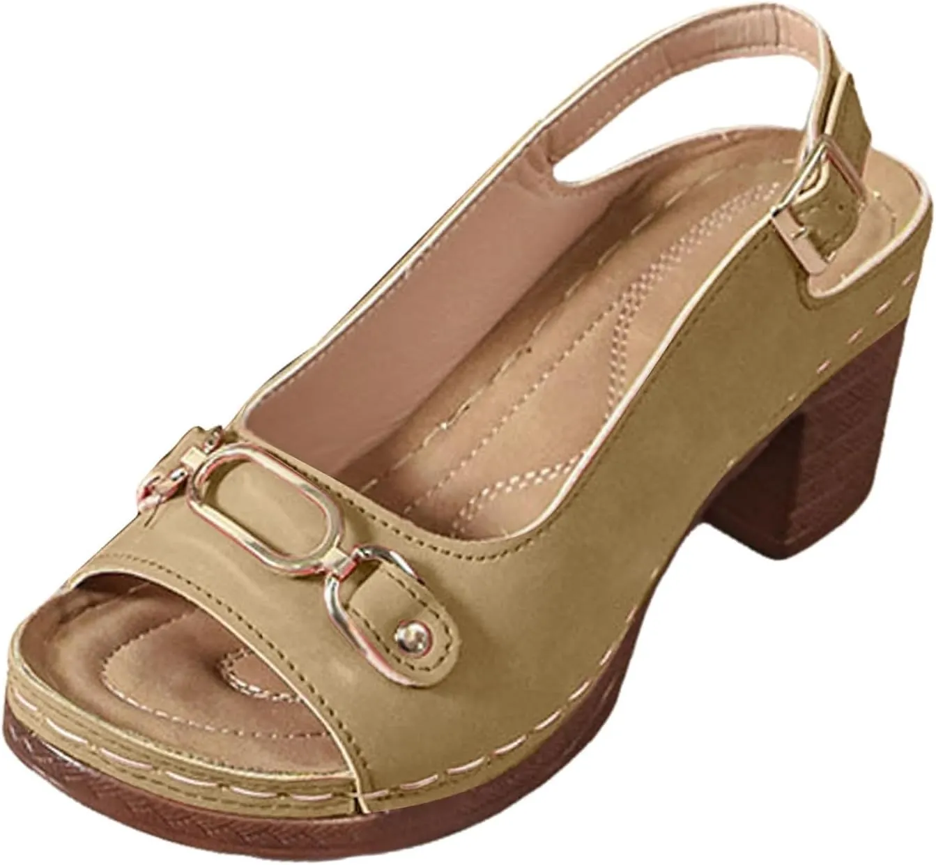 Platform Sandals Women Espadrille Wedge Casual Slippers Open Toe Dressy Heels Summer Slingback Wide Beach High Espadrilles Slip on Cute Slip-on Adjustable Buckle Ankle Strap Shoes Wedges