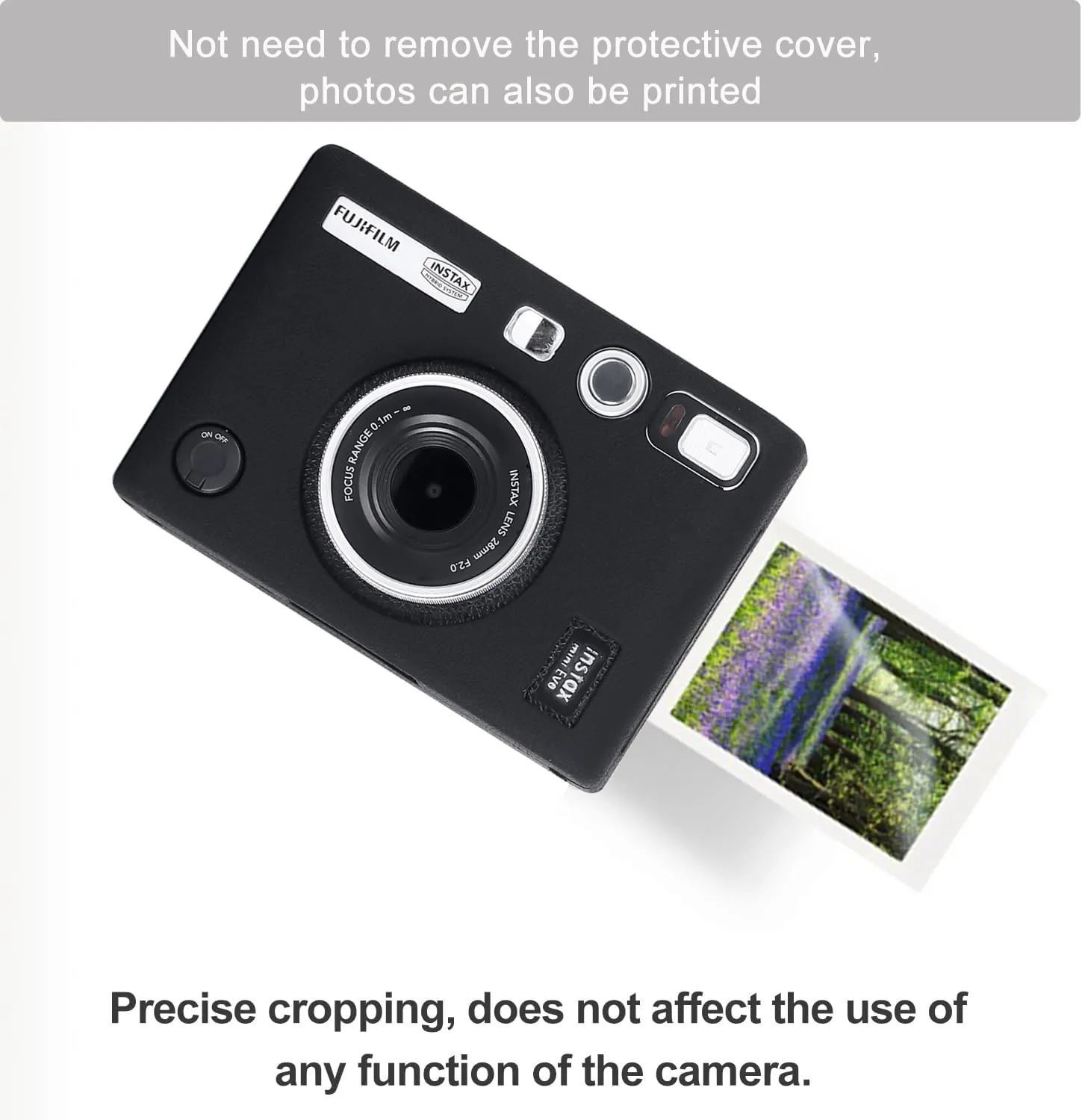 Pocoukate Protective Case for Instax Mini EVO, Soft Silicone Cover Bag with Screen Protector for Fujifilm Instax Mini EVO Instant Camera - Black