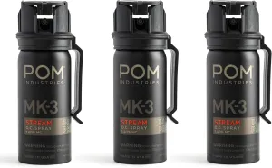 POM MK3 Pepper Spray, Belt Clip Model, Maximum Police Strength OC with UV Marking Dye, Quick Flip Top Safety, 360° Performance at Any Angle, Powerful Accurate Stream, 18 ft Range, 1.8 fl oz