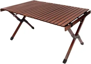 Portable Picnic Table, Black Walnut Beech Egg Roll Table, Folding Roll Up Camping Travel Table (颜色 : 90x60x43CM)