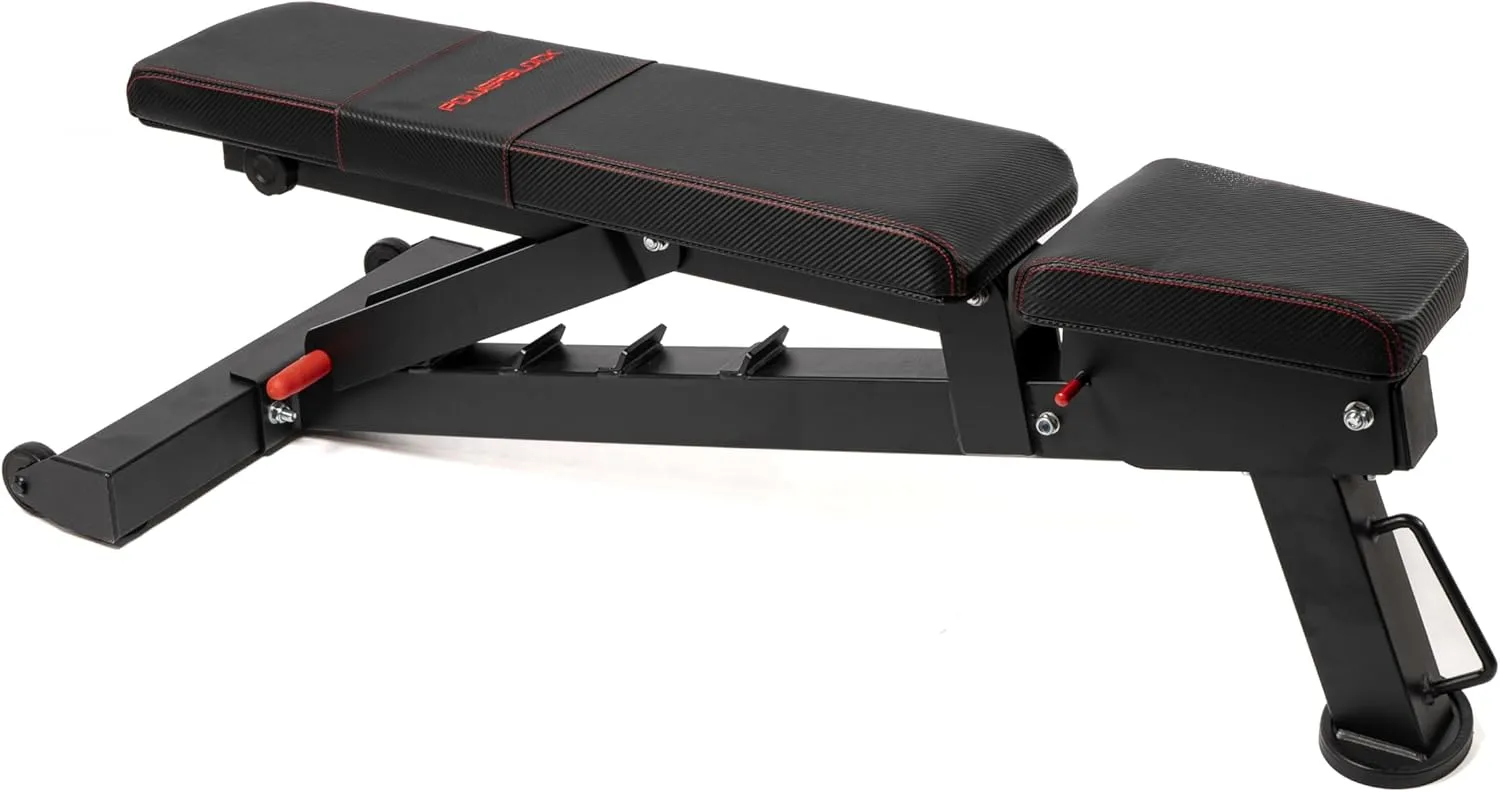 PowerBench 2.0 Adjustable Weight Bench, 7 Positions, Built-in Wheels & Handle, Innovative Equipment for Home & Commercial Gyms, Versatile Workout Bench