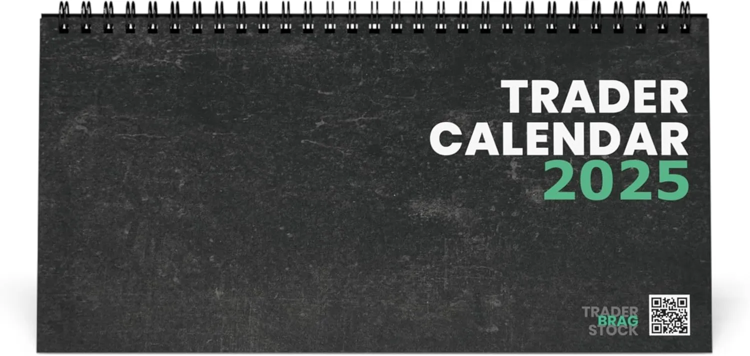 Premium Trader desk Calendar 2025 Standing Flip - Stock Market Planner with FOMC, CPI & PPI Release Dates, Market Holidays & Closures - 10x5 In Compact Trading 2025 Desk Calender - Gifts for Stock Traders