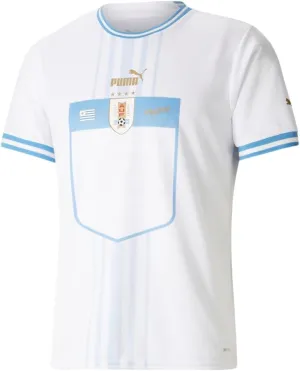 PUMA Uruguay Men's Away Soccer Jersey 2022 White (US, Alpha, Medium, Regular, Regular, White)
