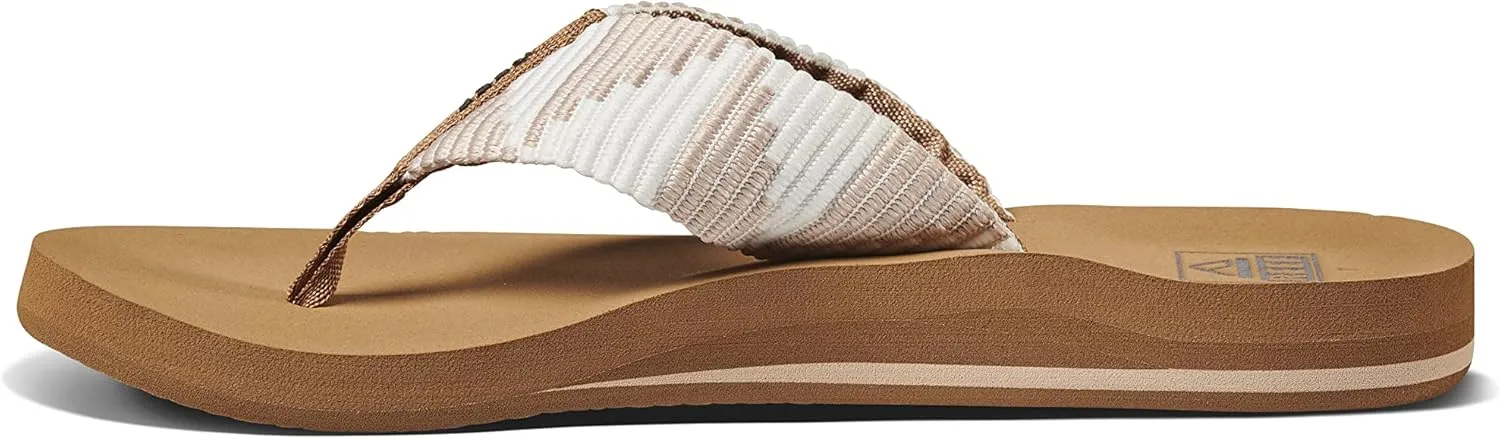 REEF Spring Woven Women's Beach Flip Flop, Soft Woven Strap & Cushion Footbed