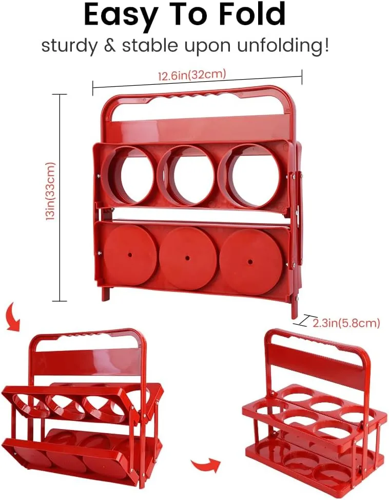 Reusable Drink Carrier with Handle for Doordash, Eats, Grubhub, Portable Cup/Coffee Holder Accessories for Delivery, Foldable Drinks Caddy with Tray, Car Durable Plastic Festive Bottle, Vacation