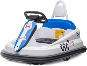 Ride On Bumper Car for Kids, 6V Electric Bumper Car, Toddler Ride On Toy Car with High Low Speed, 360 Degree Spin, Lights, Music, Birthday Gift for Boys Girls, White