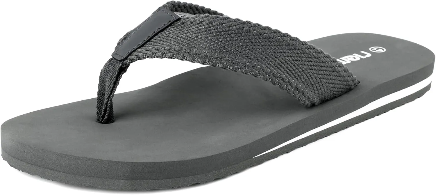 riemot Mens Flip Flops Arch Support Thong Sandals Cushioned Slippers for Beach Swimming Pool Home Shower Shoes Size 8-14